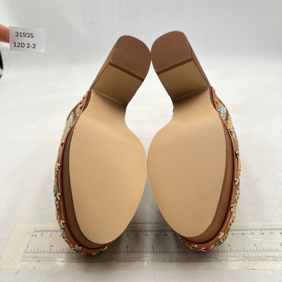 YDN Multi Platform Slip On Clogs Mules Cork High Heel Round Toe Rivet Sandals - Picture 7 of 8